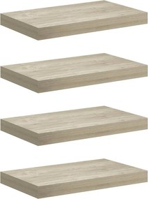 vidaXL 4 db tölgyszínű MDF lebegő fali polc 40 x 23 x 3,8 cm