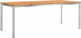vidaXL ÉtkezőAsztal Barna 200 x 90 x 75 cm Tömör Akácfa