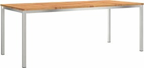 vidaXL ÉtkezőAsztal Barna 200 x 90 x 75 cm Tömör Akácfa