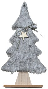 LUSH dekoratív karácsonyfa szőrmével 41 cm - többféle színben Termék színe: Sötétszürke