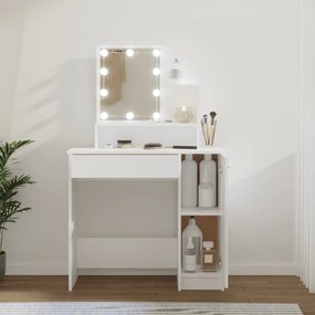 Fehér fésülködőasztal LED-del 86,5 x 35 x 136 cm