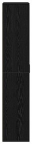 Magas Tároló Fekete Tölgy 80x35x180 cm Szerelt Fa
