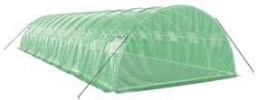 zöld acélvázas melegház 48 m² 12 x 4 x 2 m