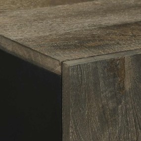 komód fekete 90x33x75 cm tömör fa mangó