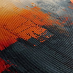 Kép - Absztrakt festmény a városról (120x50 cm)