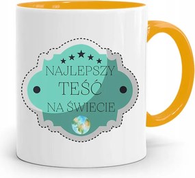 Sárga Bögre Az Apósnak A Világ Legjobb Apósa fényképes nyomtatással