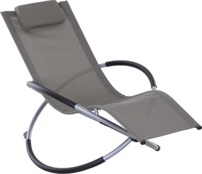 Outsunny Modern Dizájnú Hintaszék Beltéri és Kültéri Használatra Textilén 154x80x84cm Szürke | Aosom