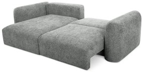 Szürke zsenília kinyitható-tárolóhelyes sarokkanapé (bal oldali-heverő résszel) Mele – Makamii