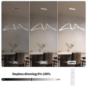 Brilagi-LED fényerőszabályozható kábelre függesztett TWISTER LED/60W/230V 3000-6000K fehér + távirányító