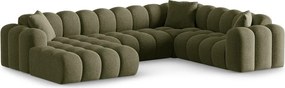 Zöld zsenília sarokkanapé (jobb oldali-U alakú) Treno – Cosmopolitan Design