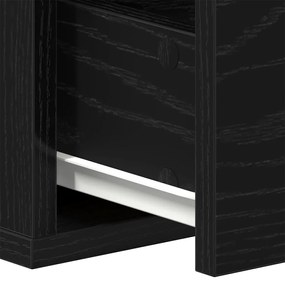 Falra szerelhető Fiókos Polc Fekete Tölgy 60x26x18,5cm Mérnöki Fa
