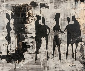 Poszter 60x50cm Szürke emberek