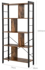 NAVARO könyvszekrény barna/fekete