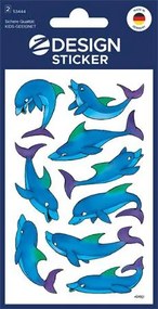 Matrica, papír, 2 ív, 76x120 mm, AVERY ZWECKFORM, Z-Design No.53444, csillogó delfinek (AY53444)