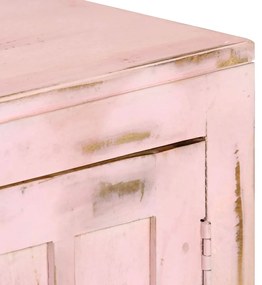 világos rózsaszín tömör mangófa tálalószekrény 110 x 35 x 70 cm