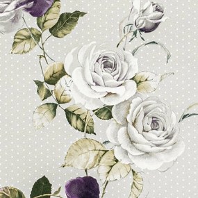 Lila -szürke rózsa mintás tapéta (289014)