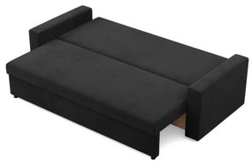 Zeus kanapéágy, szövet anyag, hab töltet, egyenes kartámasz, fekete