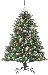 Műkarácsonyfa LED -es lámpákkal Zöld 150cm PVC
