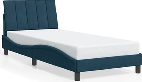 vidaXL kék bársony ágykeret matrac nélkül Hanko 90 x 190 cm