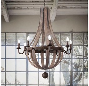 Ideal Lux - Csillár láncon MILLENNIUM 8xE14/40W/230V átm. 92 cm Nyírfa/barna