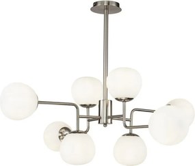 MAYTONI MOD221-PL-08-N ERICH Glamour Függesztett Lámpa Fehér, Nikkel E14 IP20