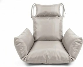 Szürke függő szék KOKON állvánnyal, világos párna