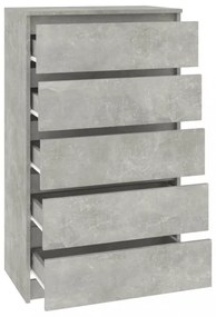 betonszürke szerelt fa fiókos szekrény 60 x 36 x 103 cm