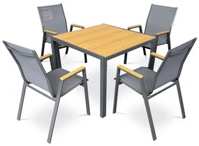 Autronic Kerti asztal, fém, polifából, barna, AZT-S1209 OAK