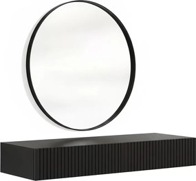 Nicole fali sminkasztal fekete tükörrel 80 cm - matt fekete