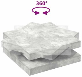 betonszürke dohányzóasztal 360 fokban forgatható 90x90x34,5 cm