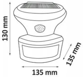 LED napelemes reflektor érzékelővel LED/5W/3,7V 2000 mAh IP44