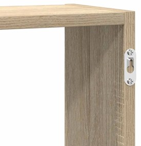 sonoma tölgyszínű szerelt fa fali kockapolc 5 rekeszes színű