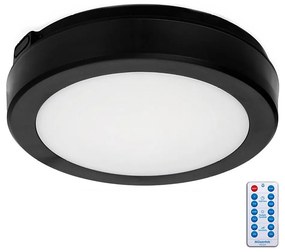 Kobi LED Fürdőszobai mennyezeti lámpa érzékelővel NAIROS LED/12W/230V IP65 fekete + távirányító KB0420