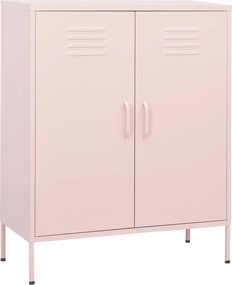 vidaXL rózsaszín acél tárolószekrény 80 x 35 x 101,5 cm