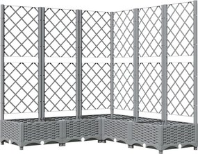 vidaXL világosszürke PP rácsos kerti ültetőláda 120 x 120 x 121,5 cm