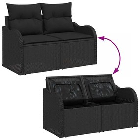 Kerti Kanapé Szett 7 pcs Fekete