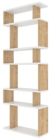 könyvespolc Bates - White, Oak