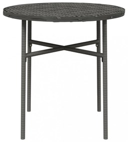 szürke polyrattan teázóasztal 45 cm
