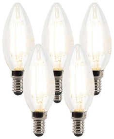5 db-os készlet E14-es szabályozható LED gyertyalámpa B35 átlátszó 3W 250lm 2700K