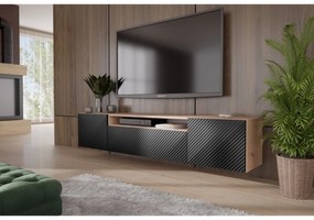 Függesztett TV asztal RTV Neo 200 cm Artisan tölgy / Fekete