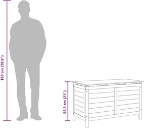 vidaXL fehér tömör fenyőfa kerti tárolóláda 99 x 49,5 x 58,5 cm