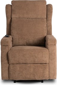 Masszázsfunkciós dönthető fotel barna kordbársony kárpitozással – SEBASTIAN