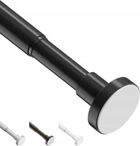 Weldun Függönykarnis Fúrás Nélkül 46-190CM Fekete Fürdőszoba