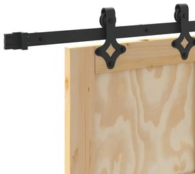 Tolóajtó Természetes és fekete 78 x 232 cm Tömör fenyő és acél