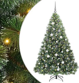 vidaXL Mű karácsonyfa 300 LED-del állvánnyal Zöld 180 cm PE és PVC