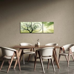 Fa képe a réten (órával) (90x30 cm)
