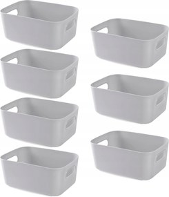 Szürke műanyag tárolódoboz 7 db Prémium fogantyúval