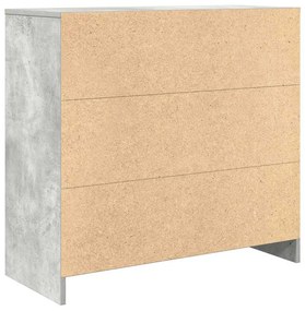 betonszürke szerelt fa tálalószekrény fiókos 80x34x76 cm