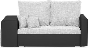 MILAN Kihúzható kanapé 2 + 2 puffal Ezüst/fehér