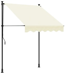 krémszínű szövet és acél feltekerhető napellenző 150 x 150 cm